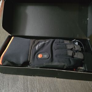 Black and Orange Heated Gloves